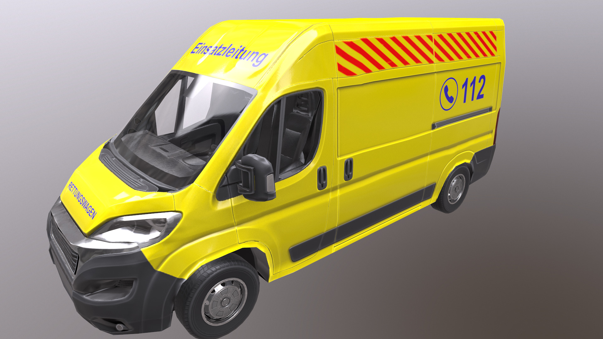 Rettungswagen German Ambulance Low Poly Low-poly 3D model_15