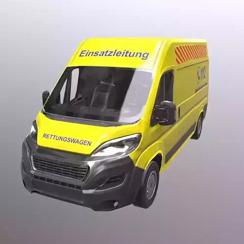 Rettungswagen German Ambulance Low Poly Low-poly 3D model
