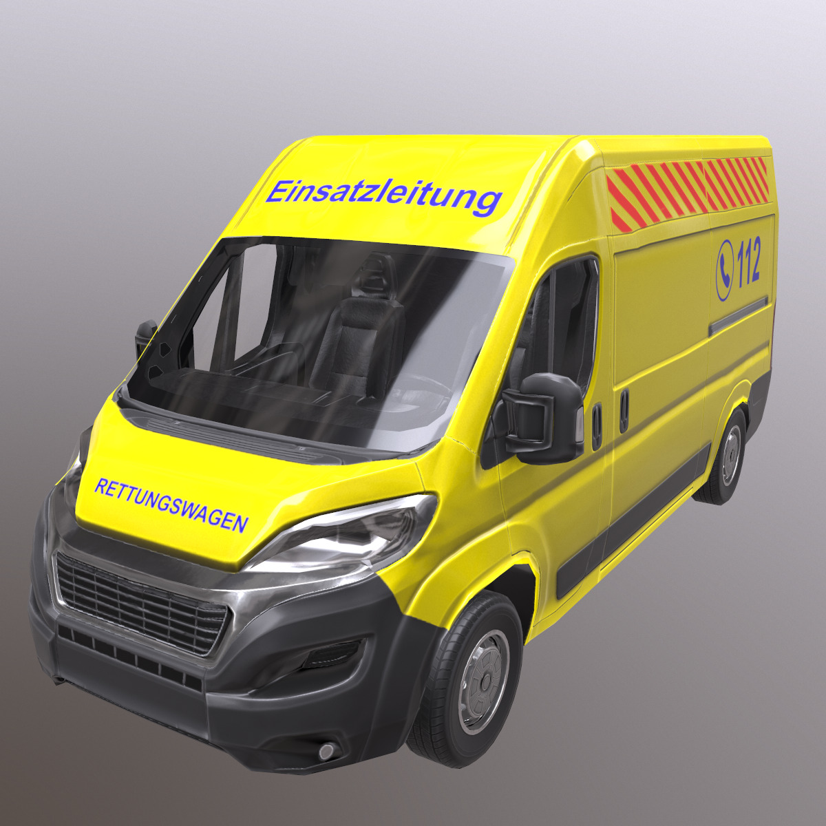 Rettungswagen German Ambulance Low Poly Low-poly 3D model_2