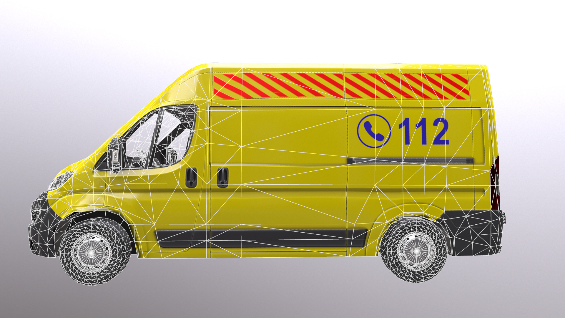 Rettungswagen German Ambulance Low Poly Low-poly 3D model_36