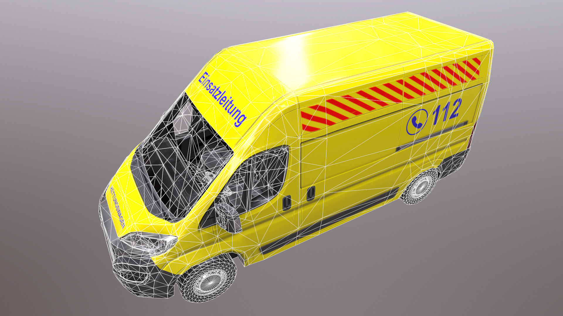 Rettungswagen German Ambulance Low Poly Low-poly 3D model_37
