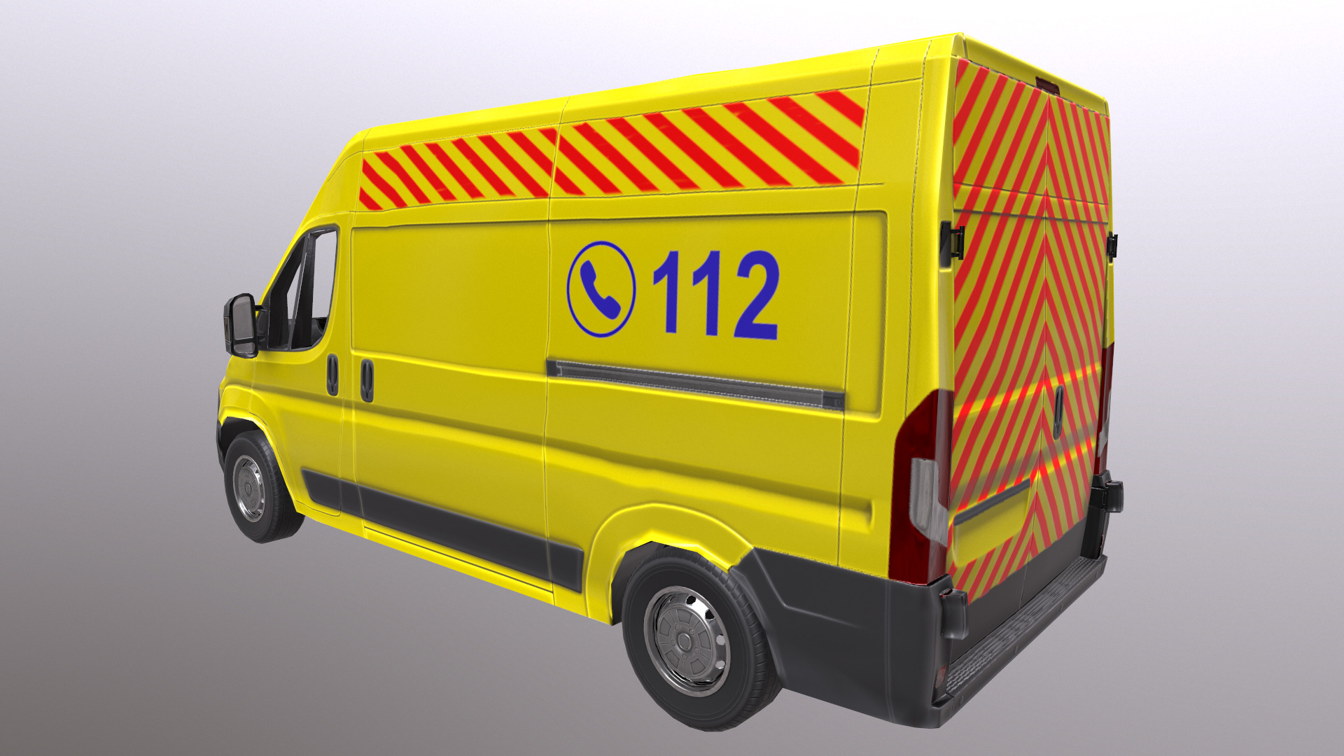 Rettungswagen German Ambulance Low Poly Low-poly 3D model_16