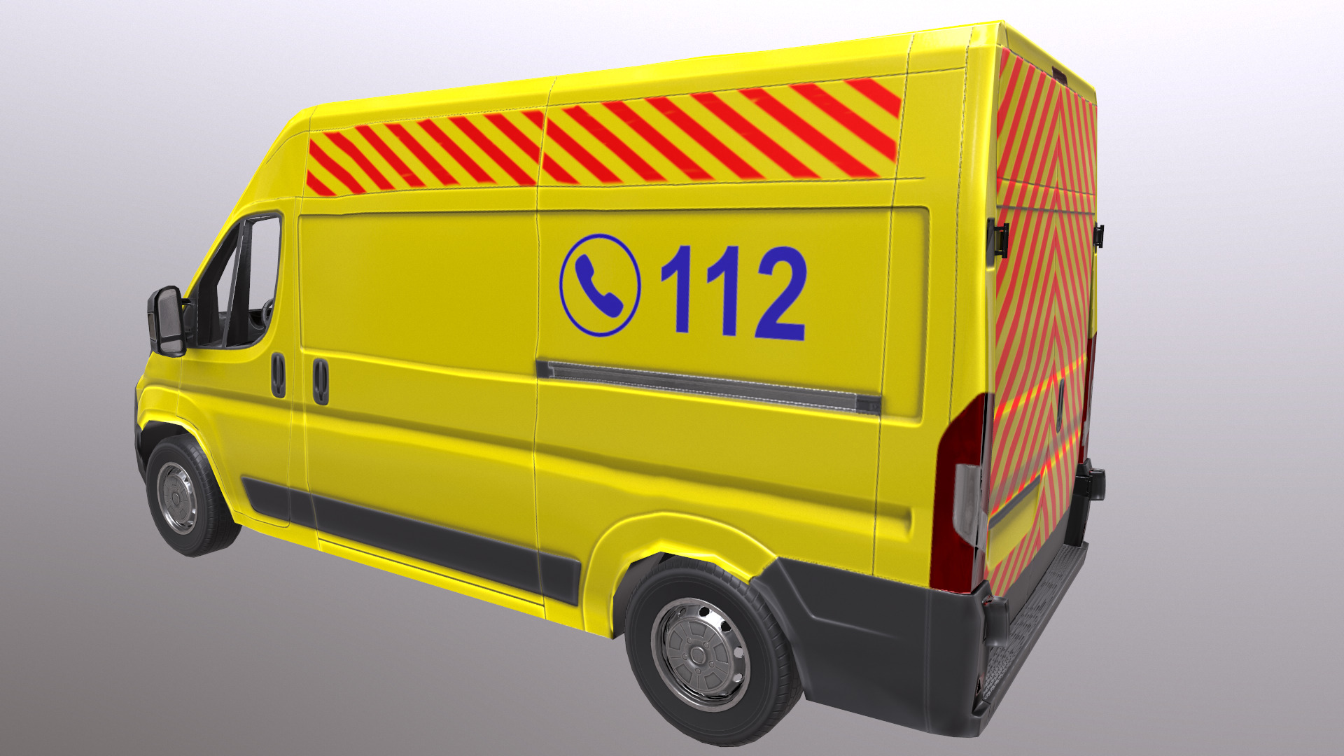 Rettungswagen German Ambulance Low Poly Low-poly 3D model_23