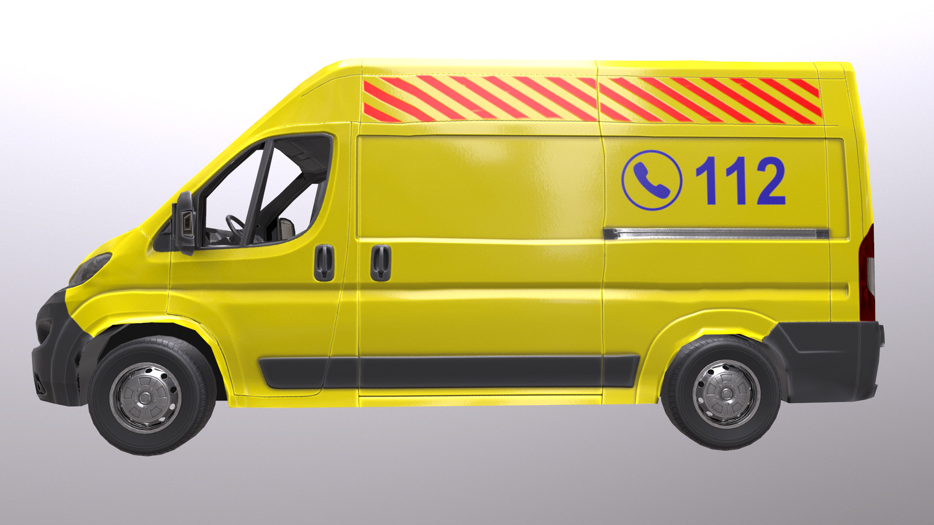 Rettungswagen German Ambulance Low Poly Low-poly 3D model_11