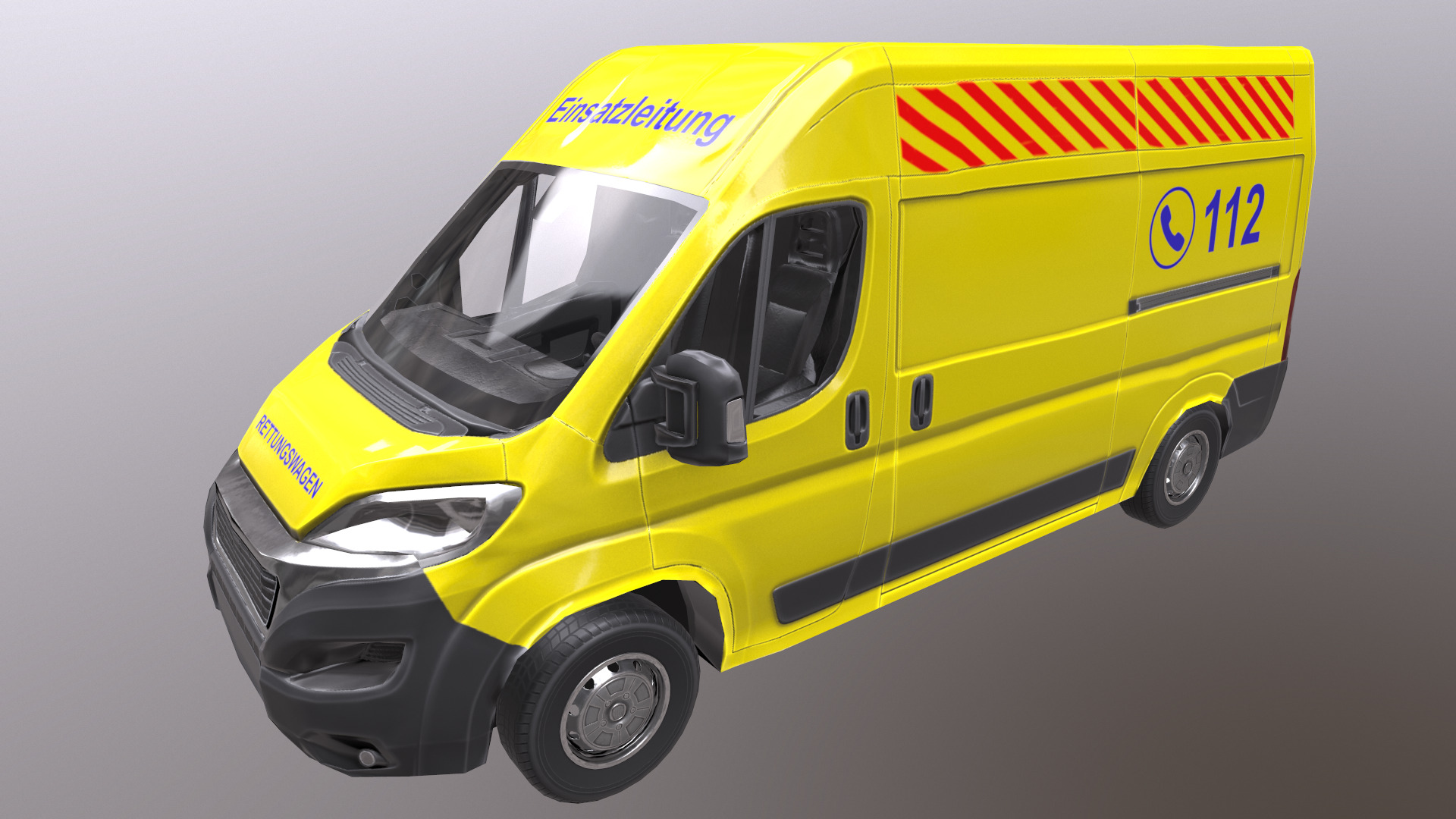 Rettungswagen German Ambulance Low Poly Low-poly 3D model_19