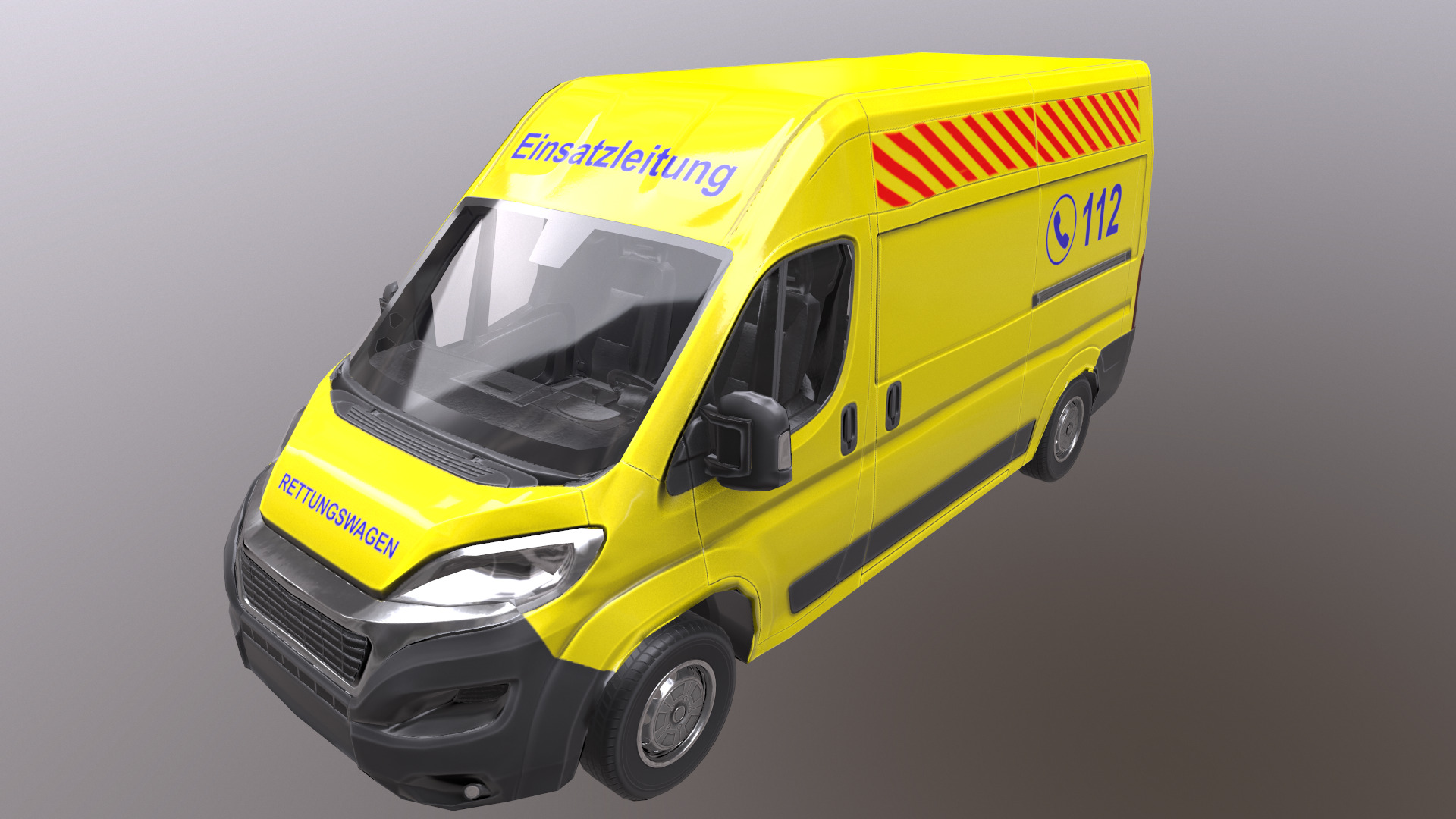 Rettungswagen German Ambulance Low Poly Low-poly 3D model_26