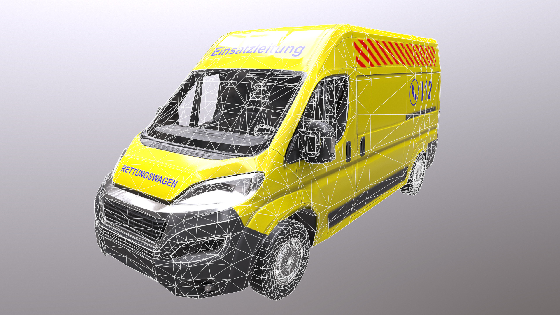 Rettungswagen German Ambulance Low Poly Low-poly 3D model_32