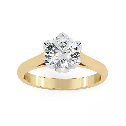 Printable 3D jewelry model of Solitaire Lady Ring with Diamond