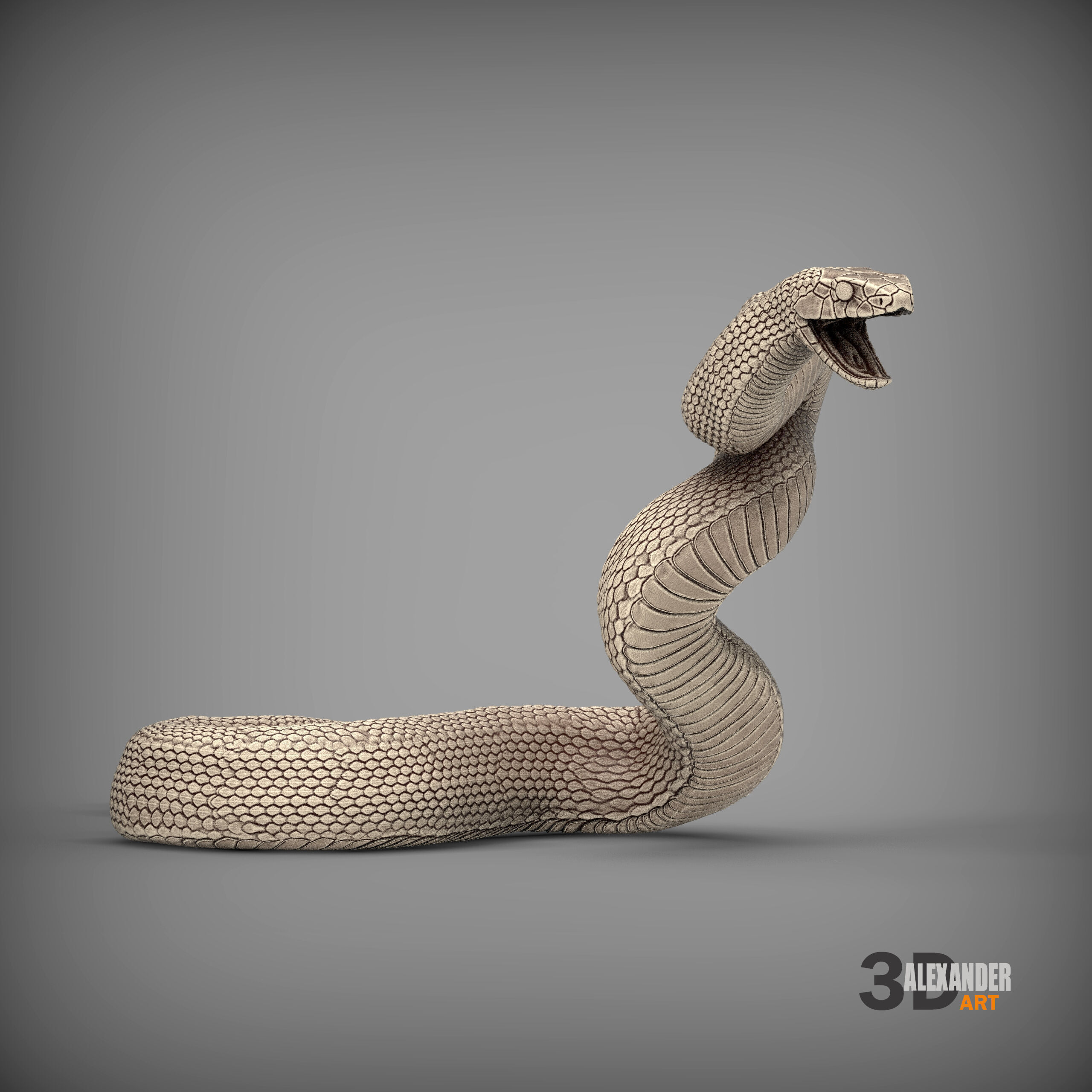 Eastern brown snake 3D print model_2