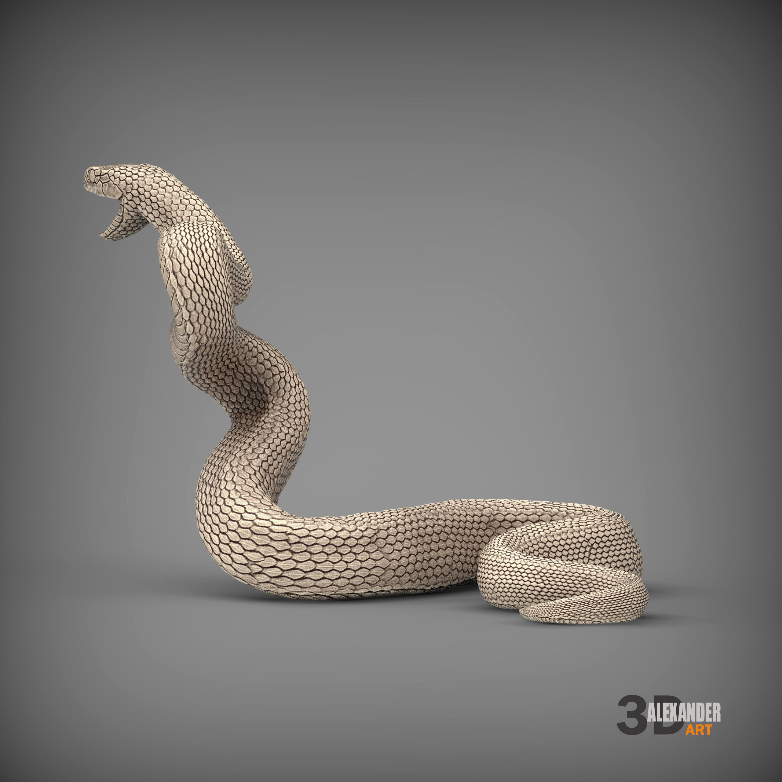 Eastern brown snake 3D print model_3