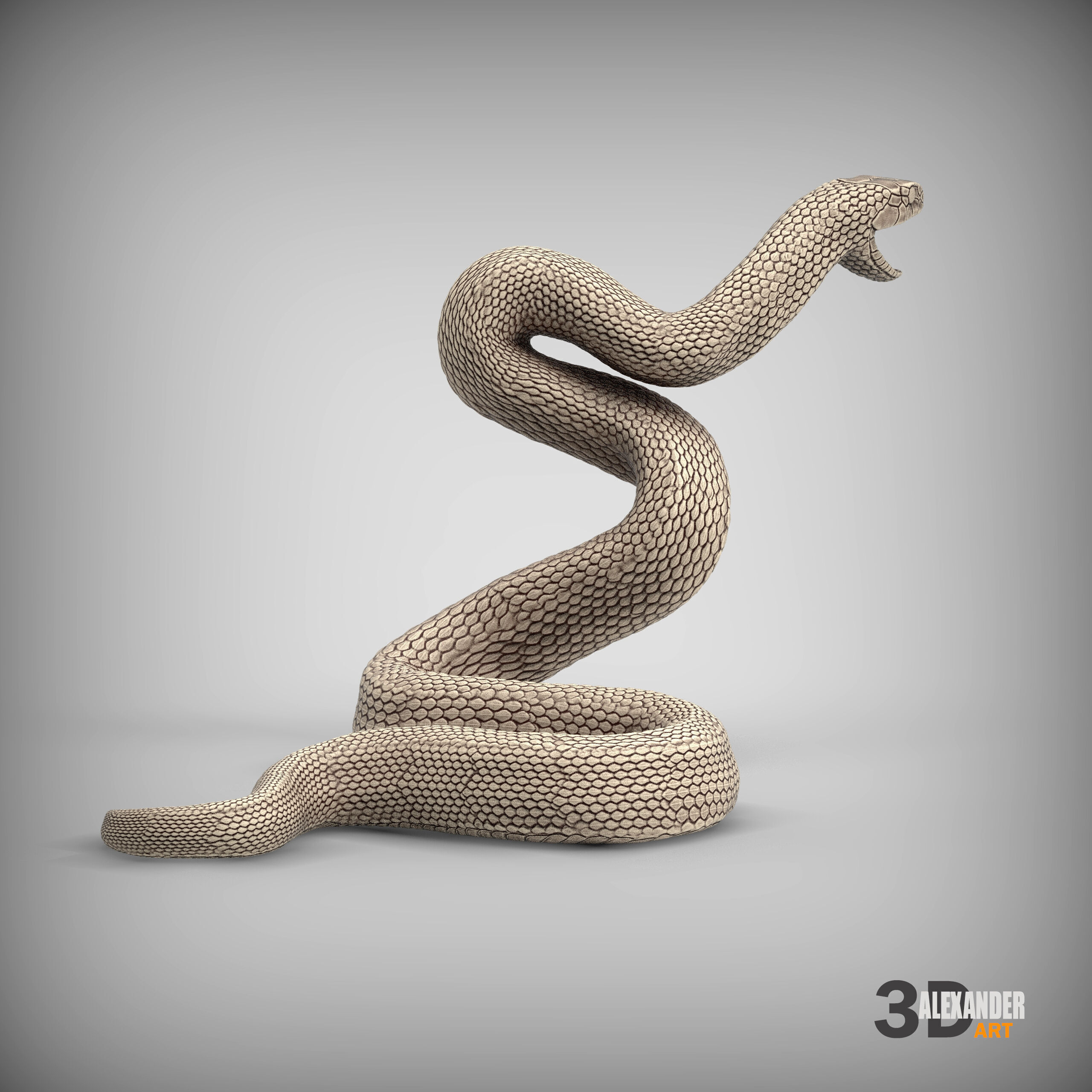Eastern brown snake 3D print model_5