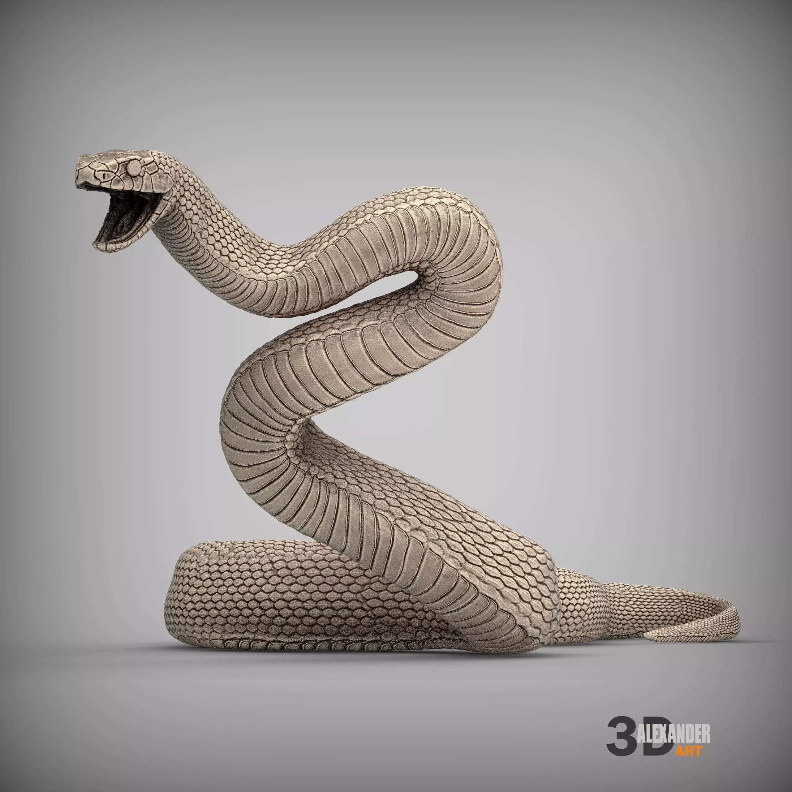 Eastern brown snake 3D print model_0