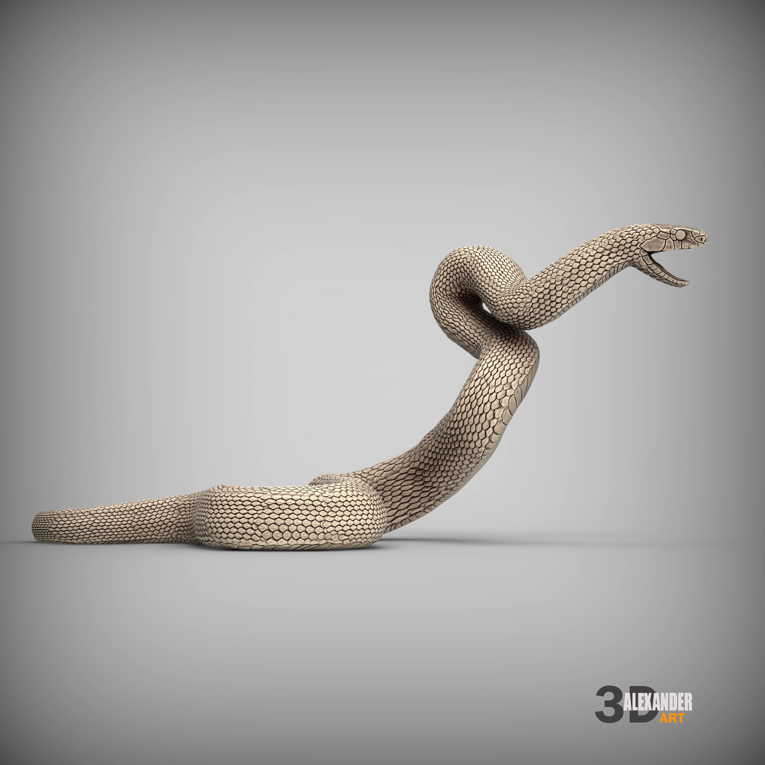 Eastern brown snake 3D print model_4
