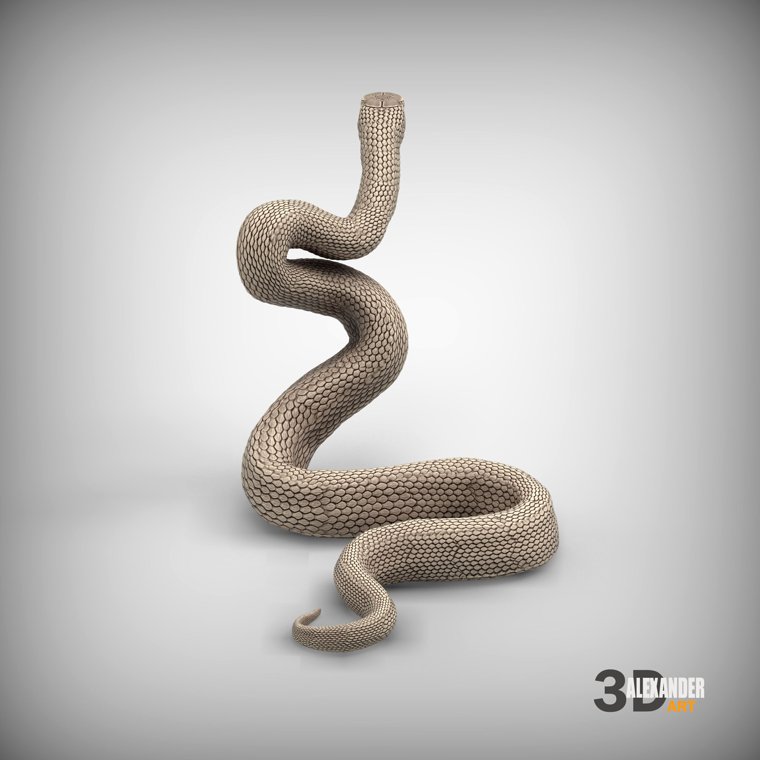 Eastern brown snake 3D print model_6
