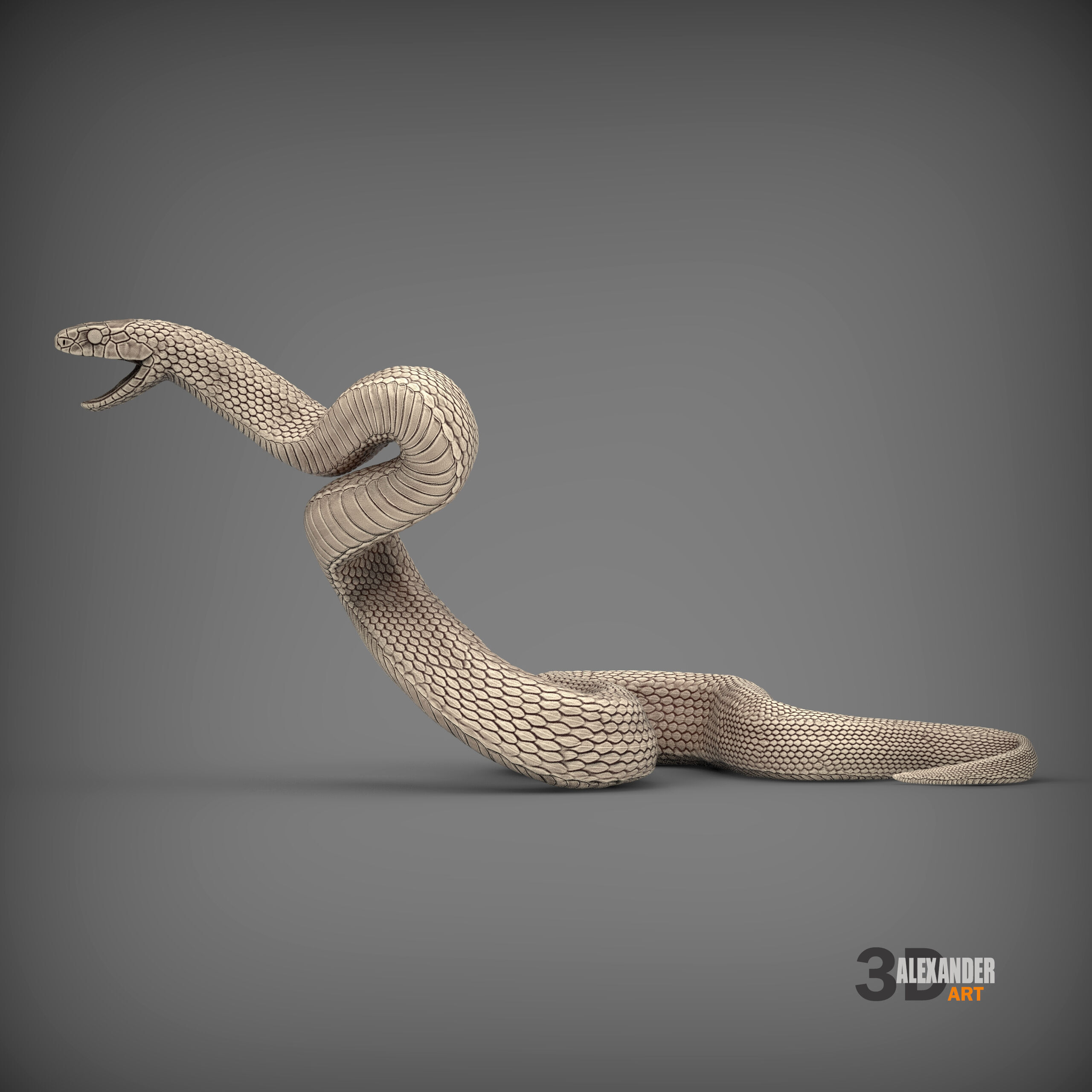 Eastern brown snake 3D print model_1