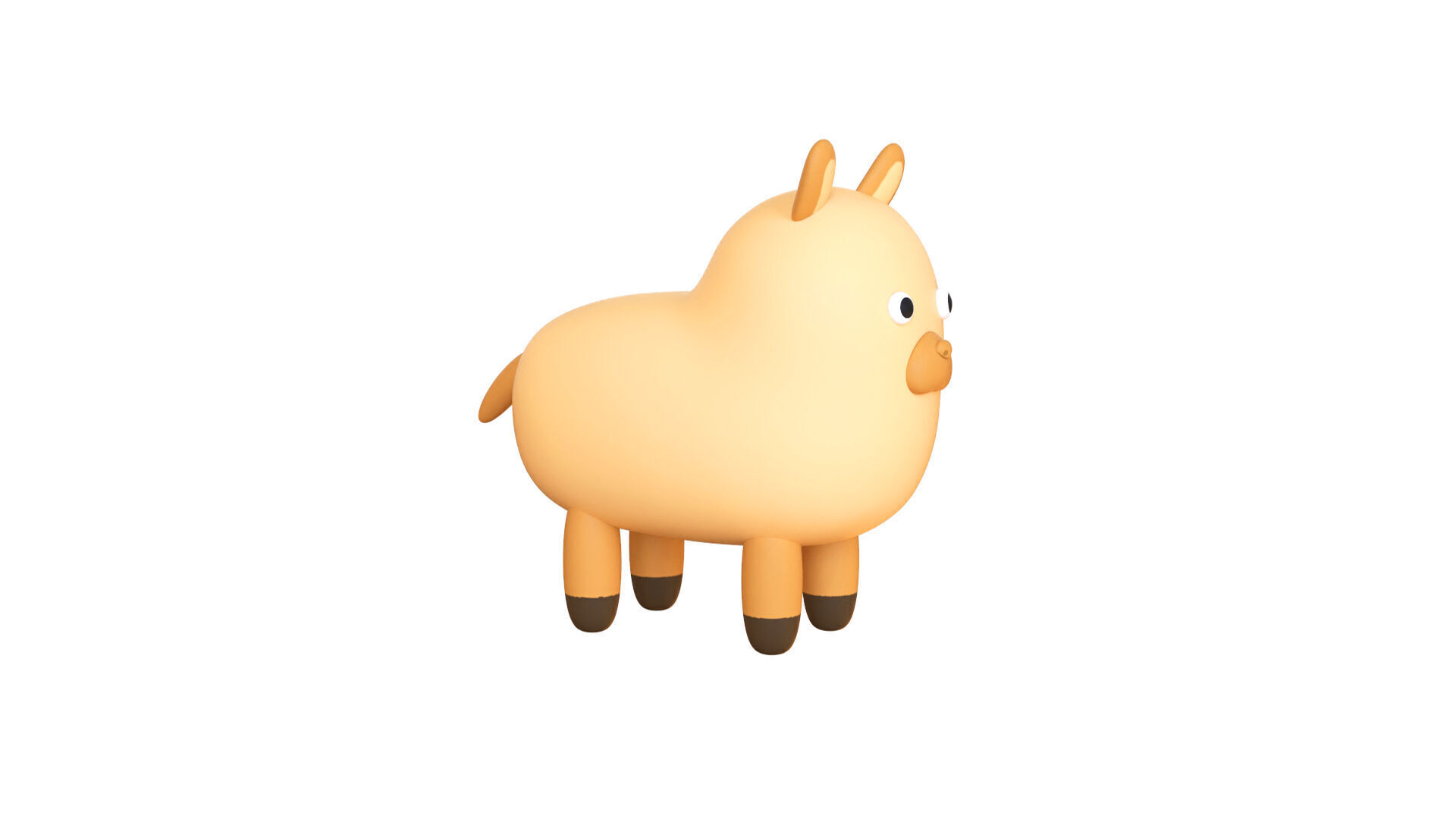 Low-Poly Llama Animated - Fun World Animal Low-poly 3D model_6