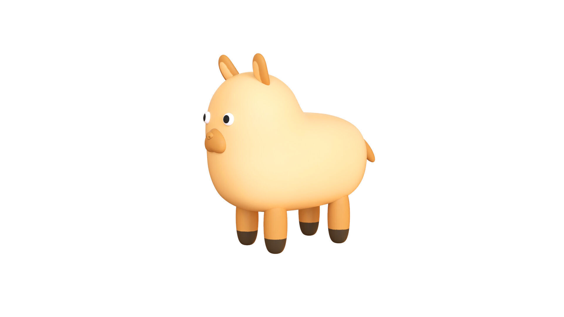 Low-Poly Llama Animated - Fun World Animal Low-poly 3D model_2