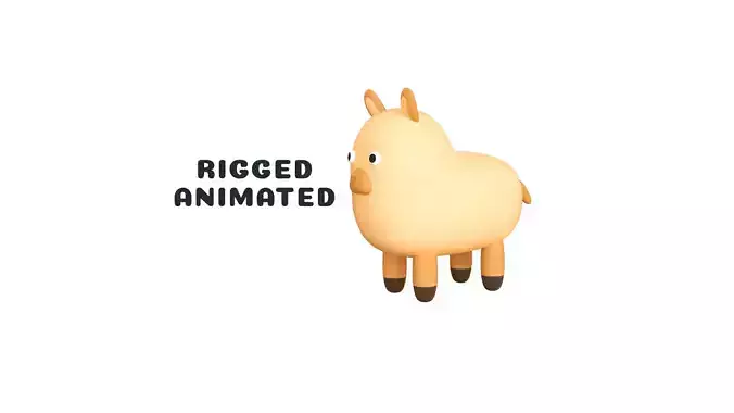 Low-Poly Llama Animated - Fun World Animal  Low-poly 3D model