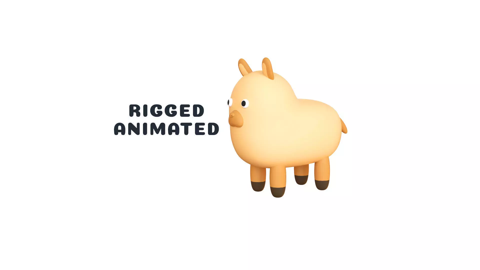 Low-Poly Llama Animated - Fun World Animal Low-poly 3D model_0