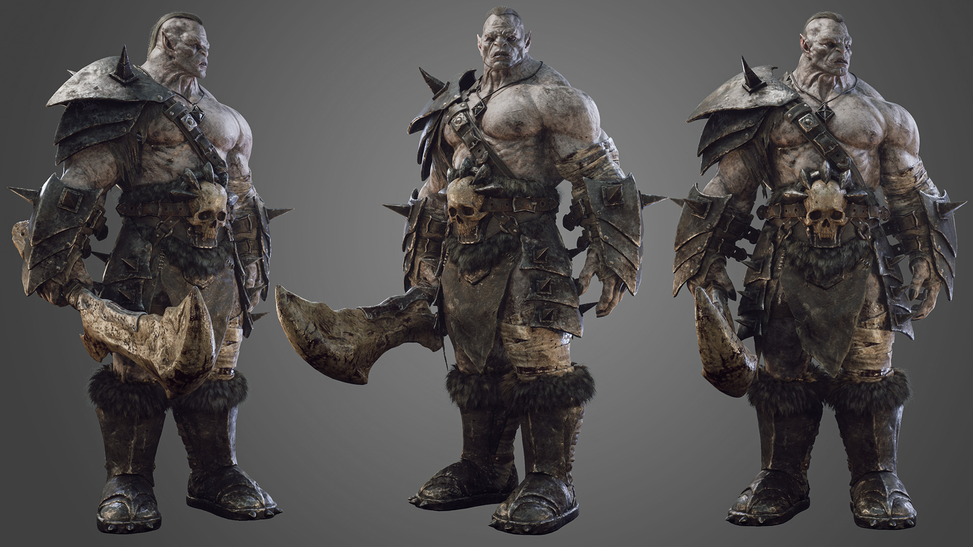 Skull Crusher Orc - Rigged and Animated Low-poly 3D model_2