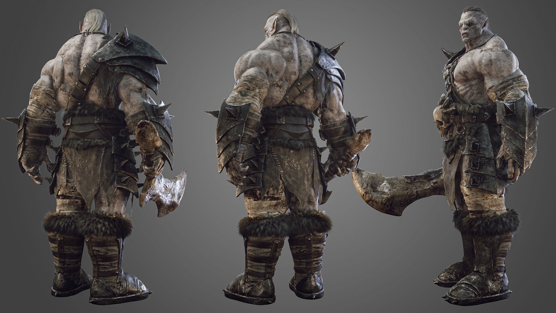Skull Crusher Orc - Rigged and Animated Low-poly 3D model_3