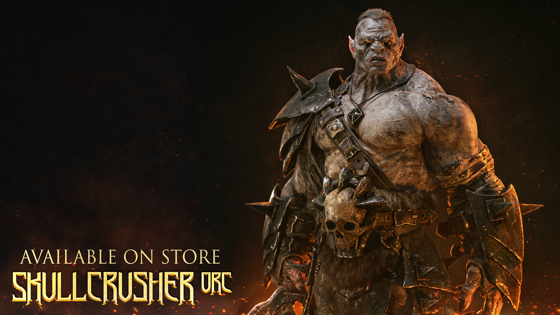 Skull Crusher Orc - Rigged and Animated Low-poly 3D model_20