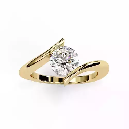 Printable 3D jewelry model of Solitaire Lady Ring with Diamond