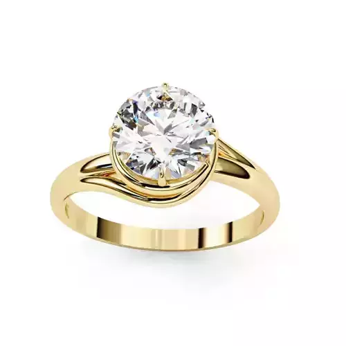 Printable 3D jewelry model of Solitaire Lady Ring with Diamond