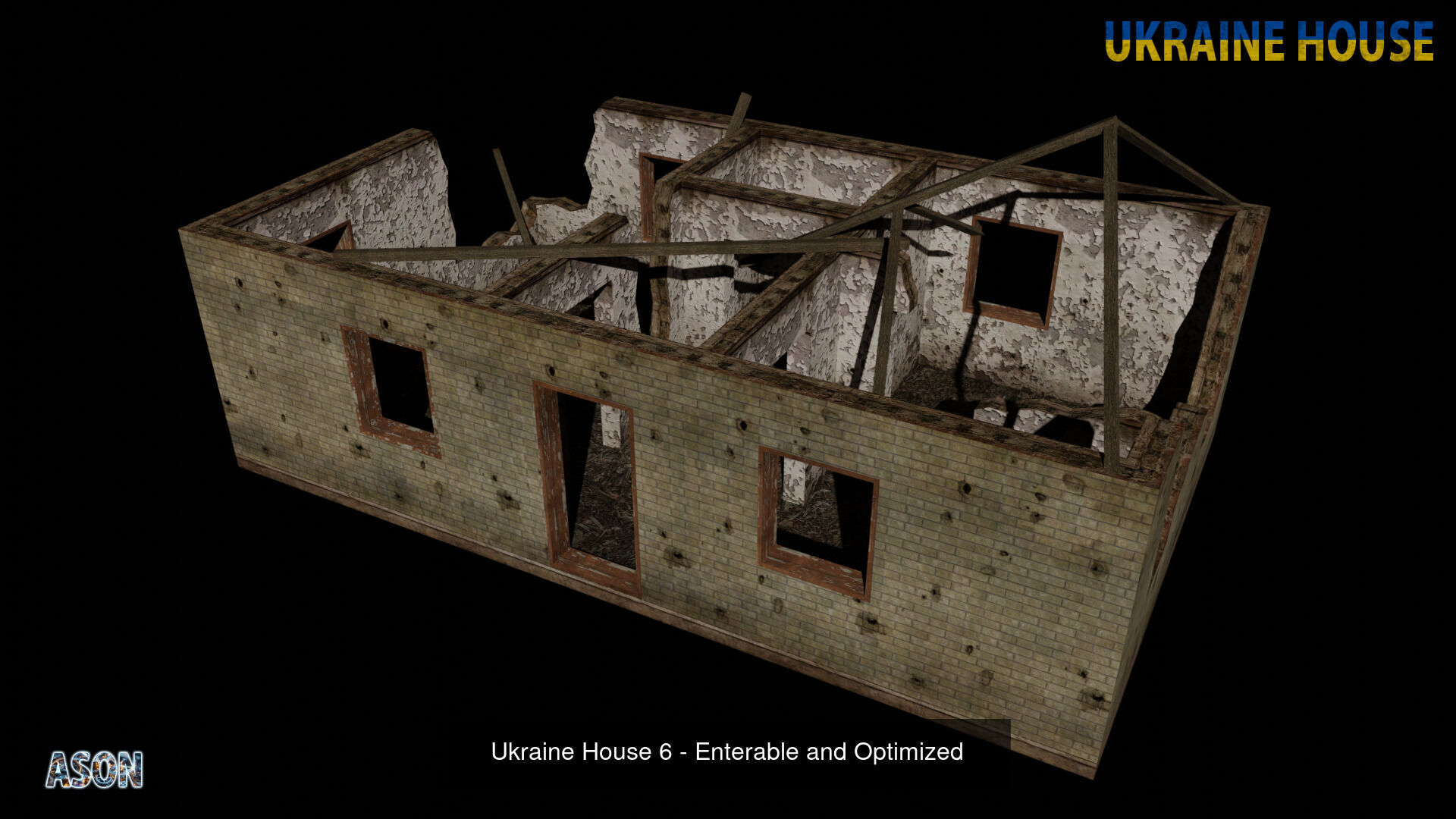 Ukraine House Pack - Enterable and Optimized lowpoly 3d models 3D Model Collection_7