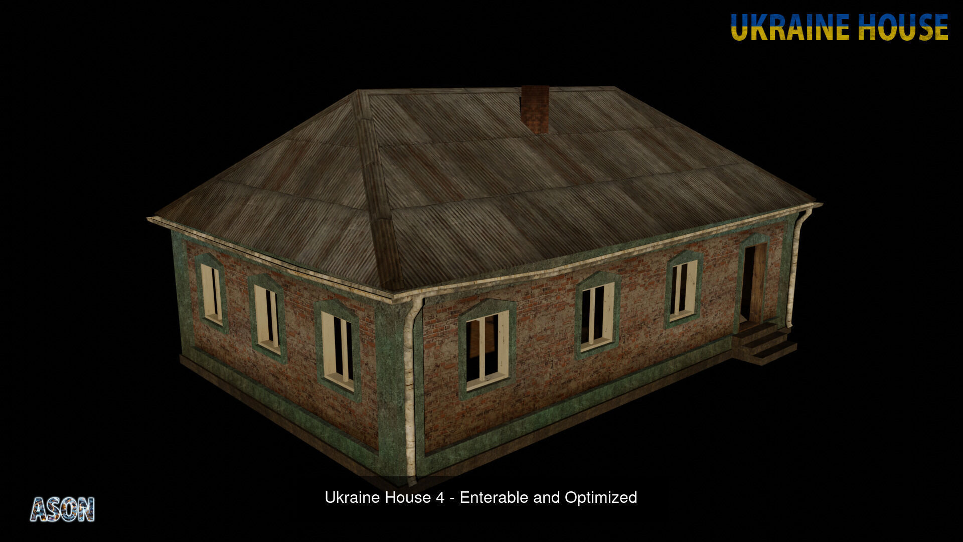 Ukraine House Pack - Enterable and Optimized lowpoly 3d models 3D Model Collection_5