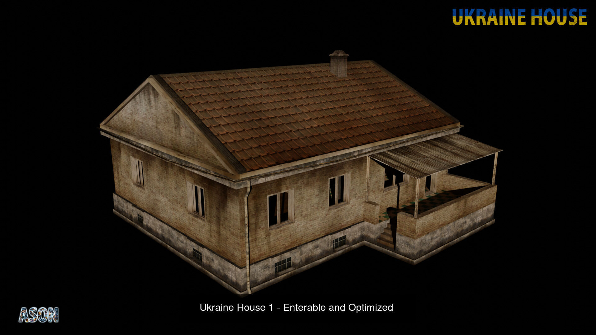 Ukraine House Pack - Enterable and Optimized lowpoly 3d models 3D Model Collection_1