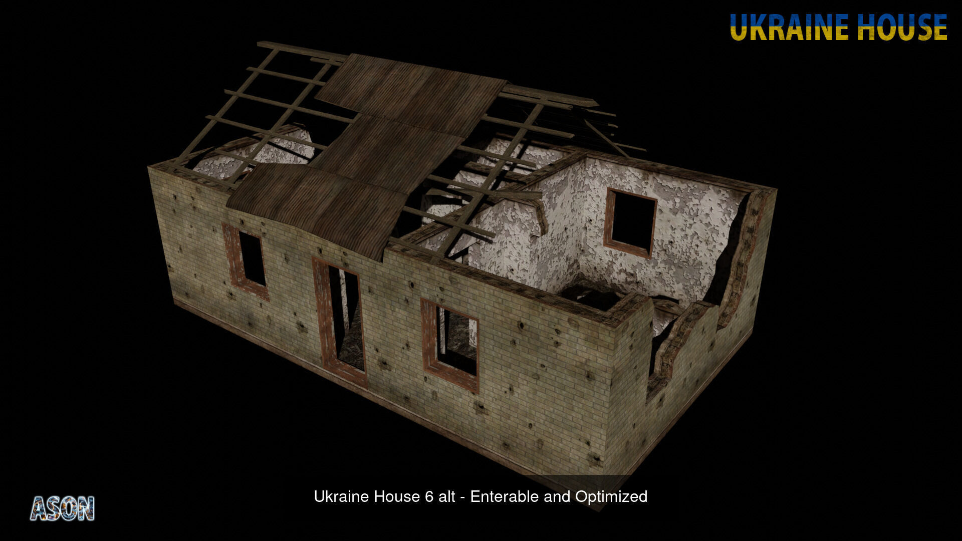 Ukraine House Pack - Enterable and Optimized lowpoly 3d models 3D Model Collection_8