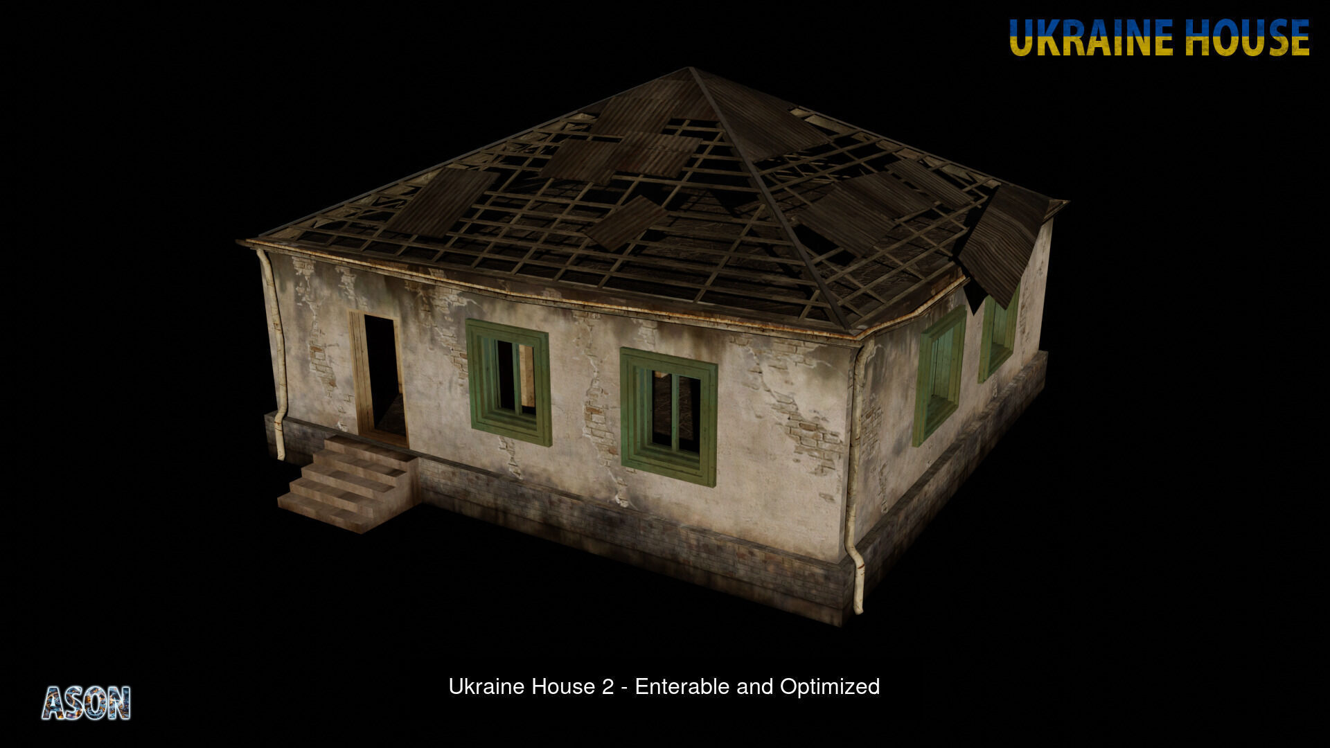 Ukraine House Pack - Enterable and Optimized lowpoly 3d models 3D Model Collection_2
