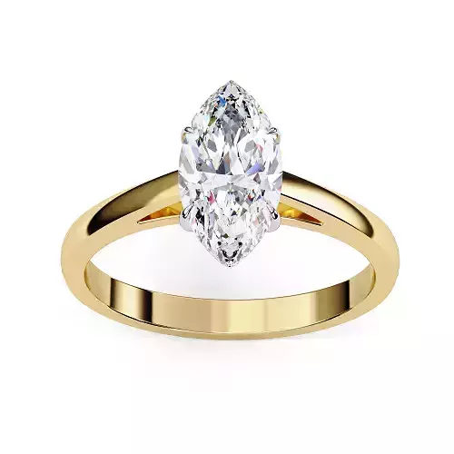 Printable 3D jewelry model of Solitaire Lady Ring with Diamond