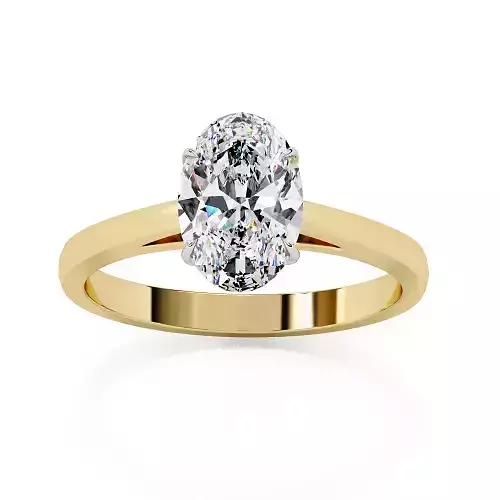 Printable 3D jewelry model of Solitaire Lady Ring with Diamond
