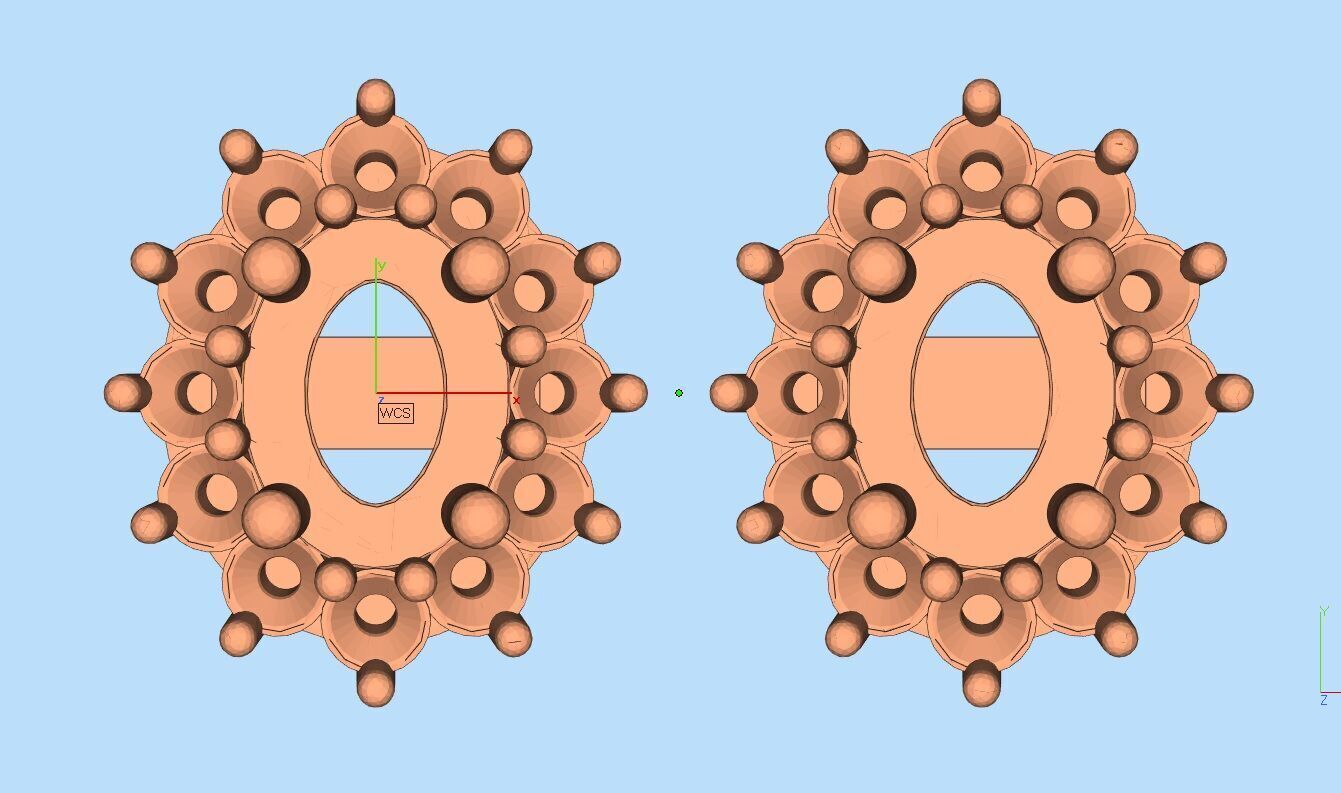 AV 678 Diamond Ladies Flower Shape Cluster Earrings 3D print model_12