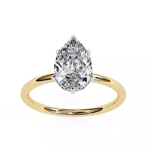 Printable 3D jewelry model of Solitaire Lady Ring with Diamond