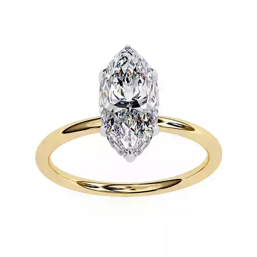 Printable 3D jewelry model of Solitaire Lady Ring with Diamond