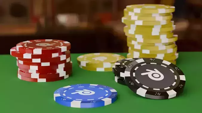 Casino Chip with procedural materials Free 3D model