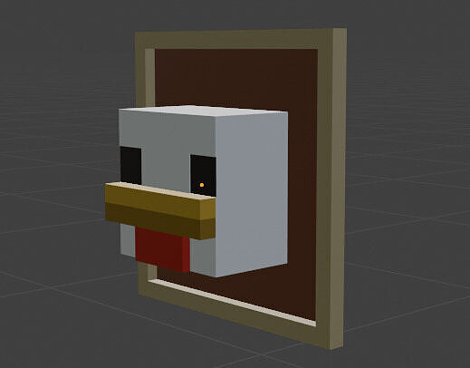 Minecraft Chicken Head for Mounted Item Frame 3D print model