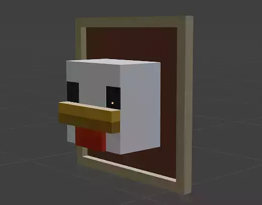 Minecraft Chicken Head for Mounted Item Frame