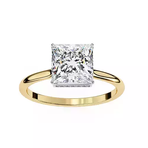 Printable 3D jewelry model of Solitaire Lady Ring with Diamond