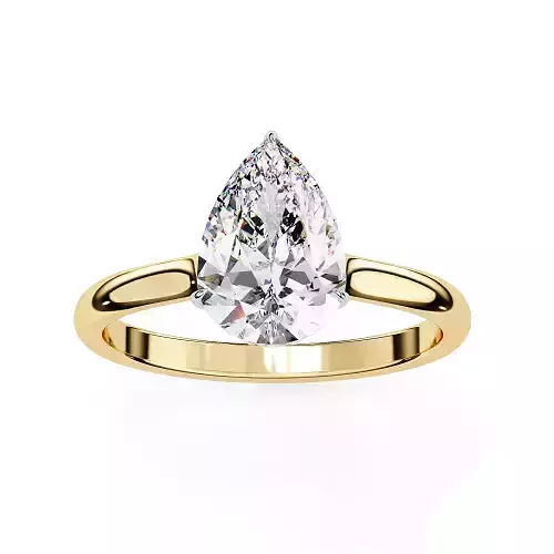 Printable 3D jewelry model of Solitaire Lady Ring with Diamond