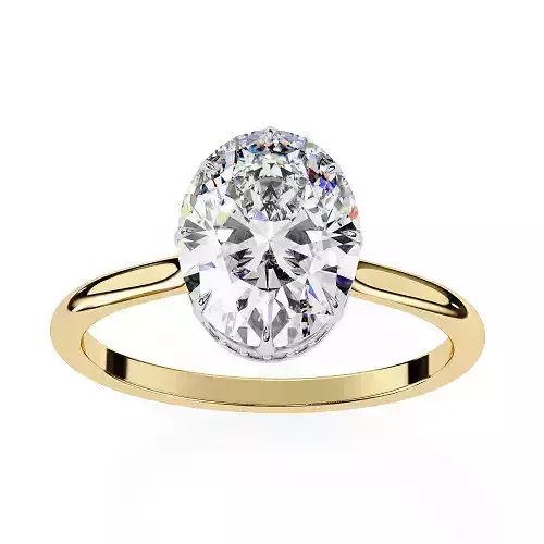 Printable 3D jewelry model of Solitaire Lady Ring with Diamond