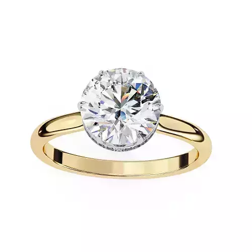 Printable 3D jewelry model of Solitaire Lady Ring with Diamond