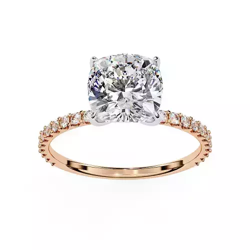 Printable 3D jewelry model of Solitaire Lady Ring with Diamond