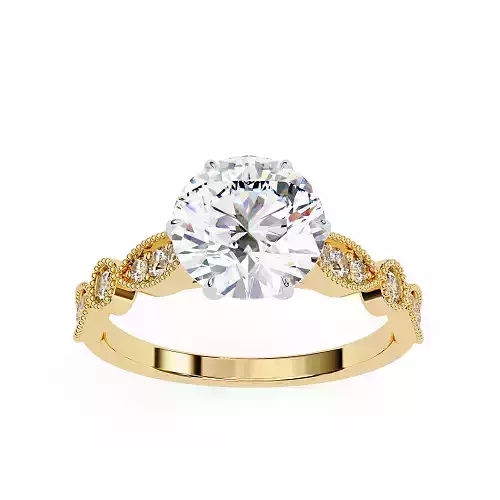 Printable 3D jewelry model of Solitaire Lady Ring with Diamond