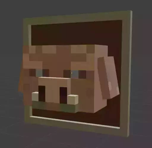 Minecraft Piglin Head for Mounted Item Frame