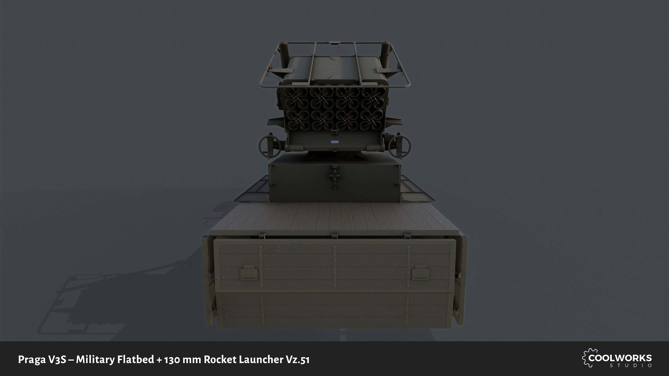 PV3S Truck Flatbed Set Low-poly 3D model_25