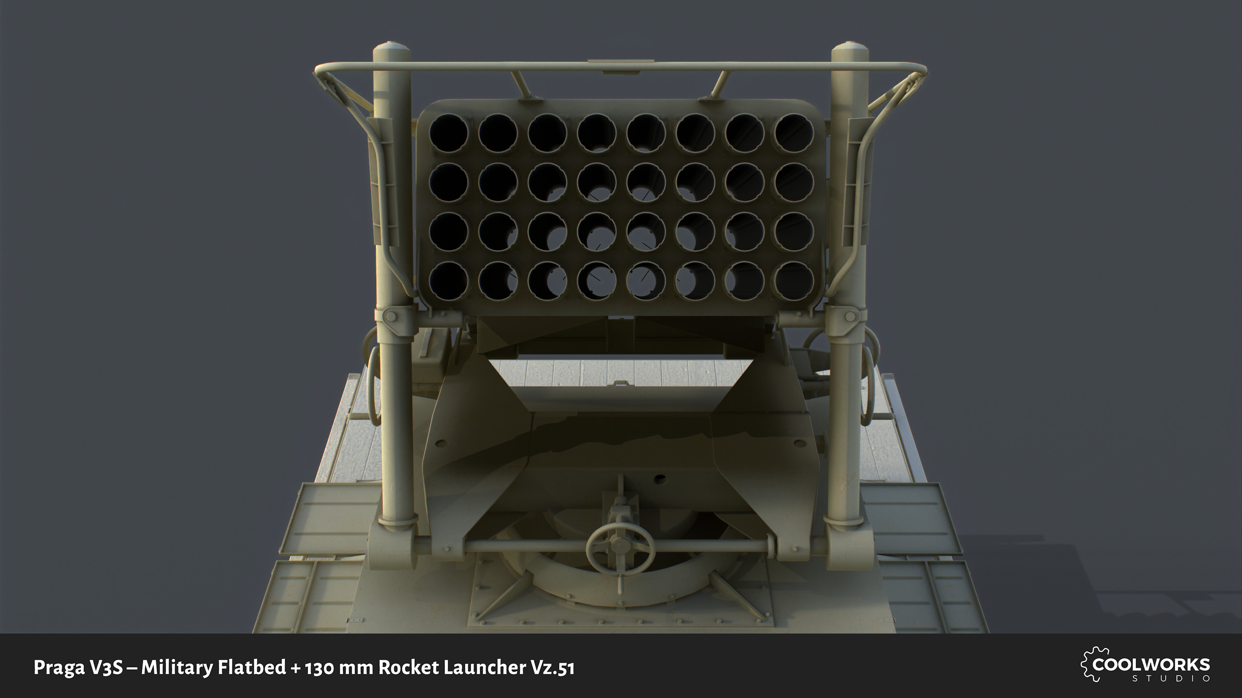 PV3S Truck Flatbed Set Low-poly 3D model_74